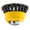 Superior Steel 3" Wire Cup Brush, 5/8-11 Thread - Knotted Wire 12500 RPM S1828